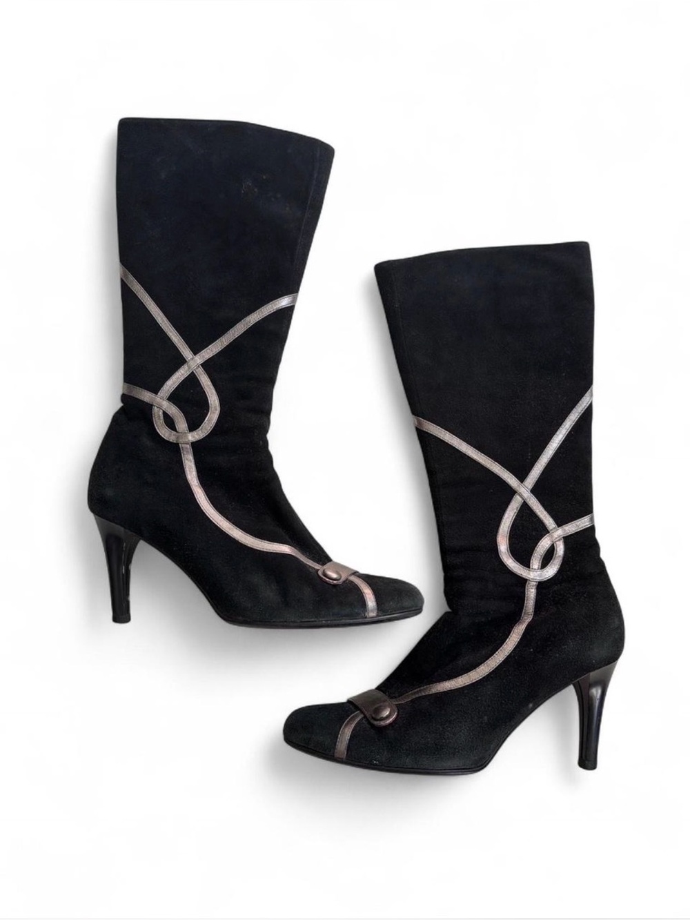 ned nedu y2k suede black stiletto heel boots